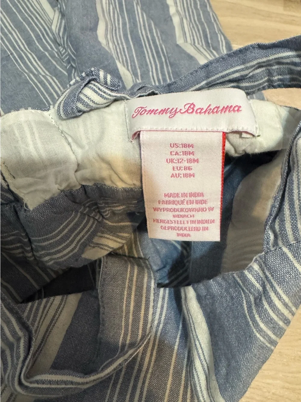 Tommy Bahama Blue and White Striped Wide-Leg Jumpsuit